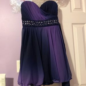 Purple gradient formal mini dress